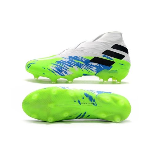 fodboldstøvler til mænd adidas Nemeziz 19+ FG Hvid Grøn Blå_3.jpg